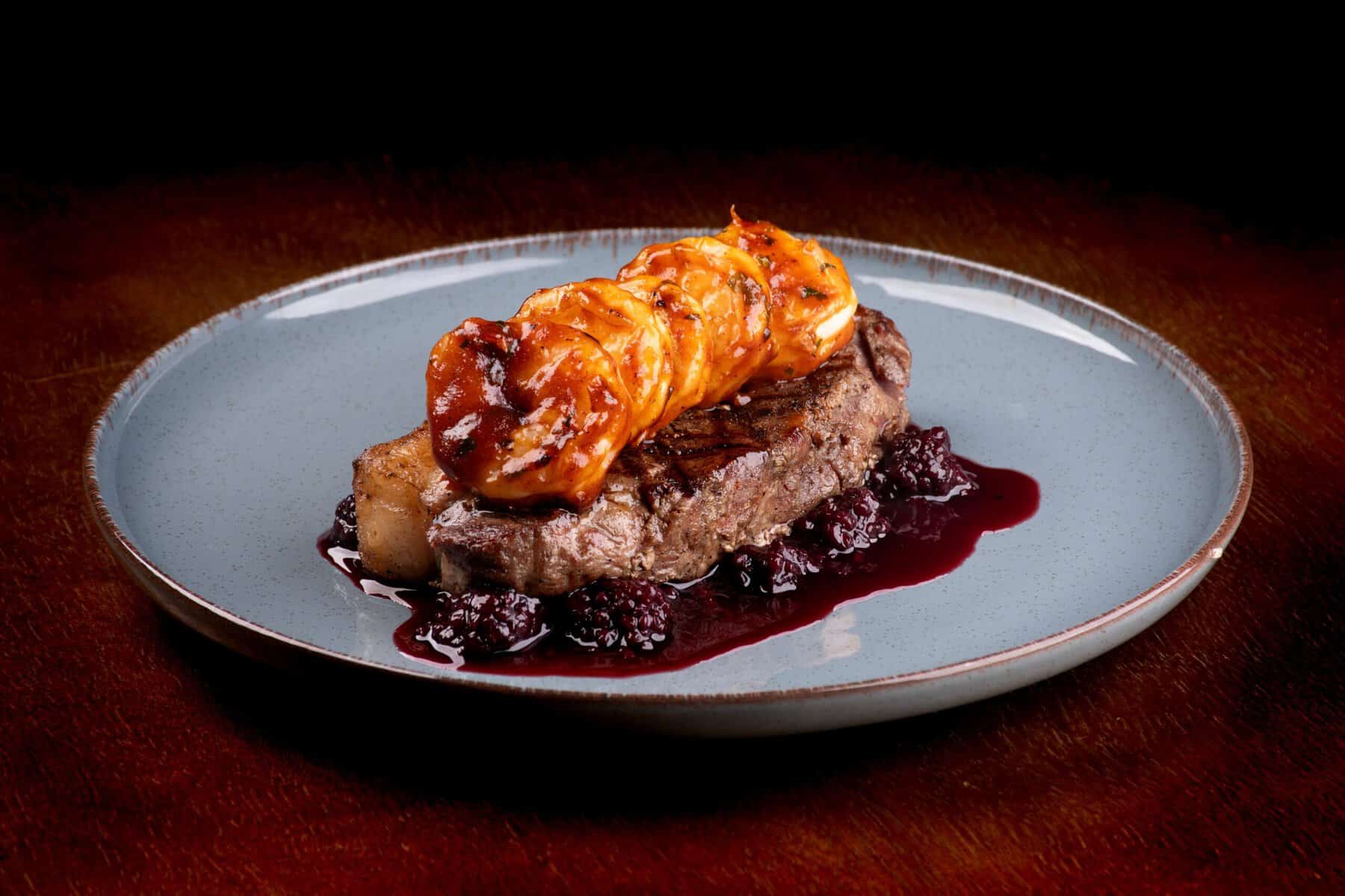 Surf n Turf on a plate.