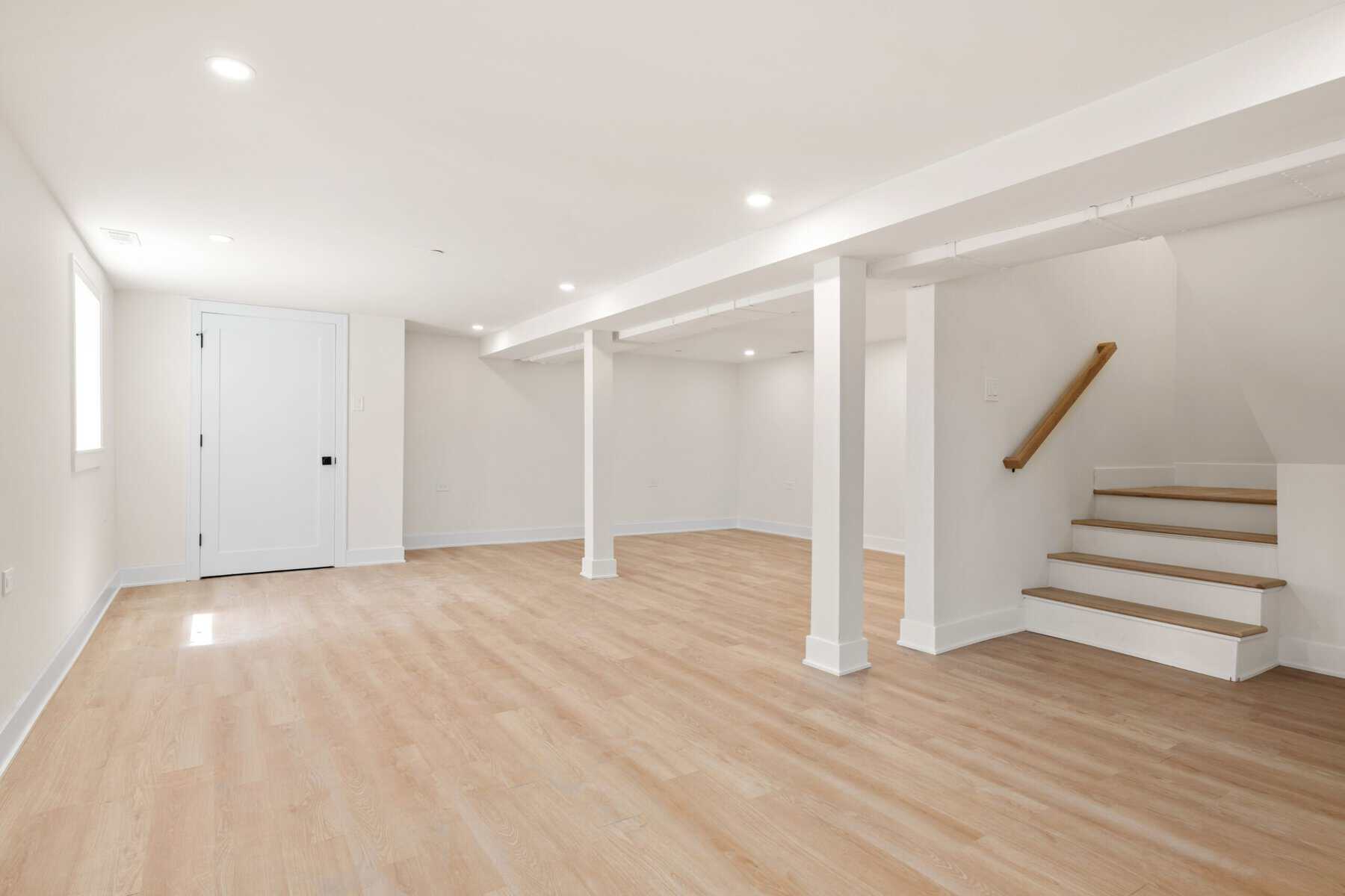 Empty basement of a home. 