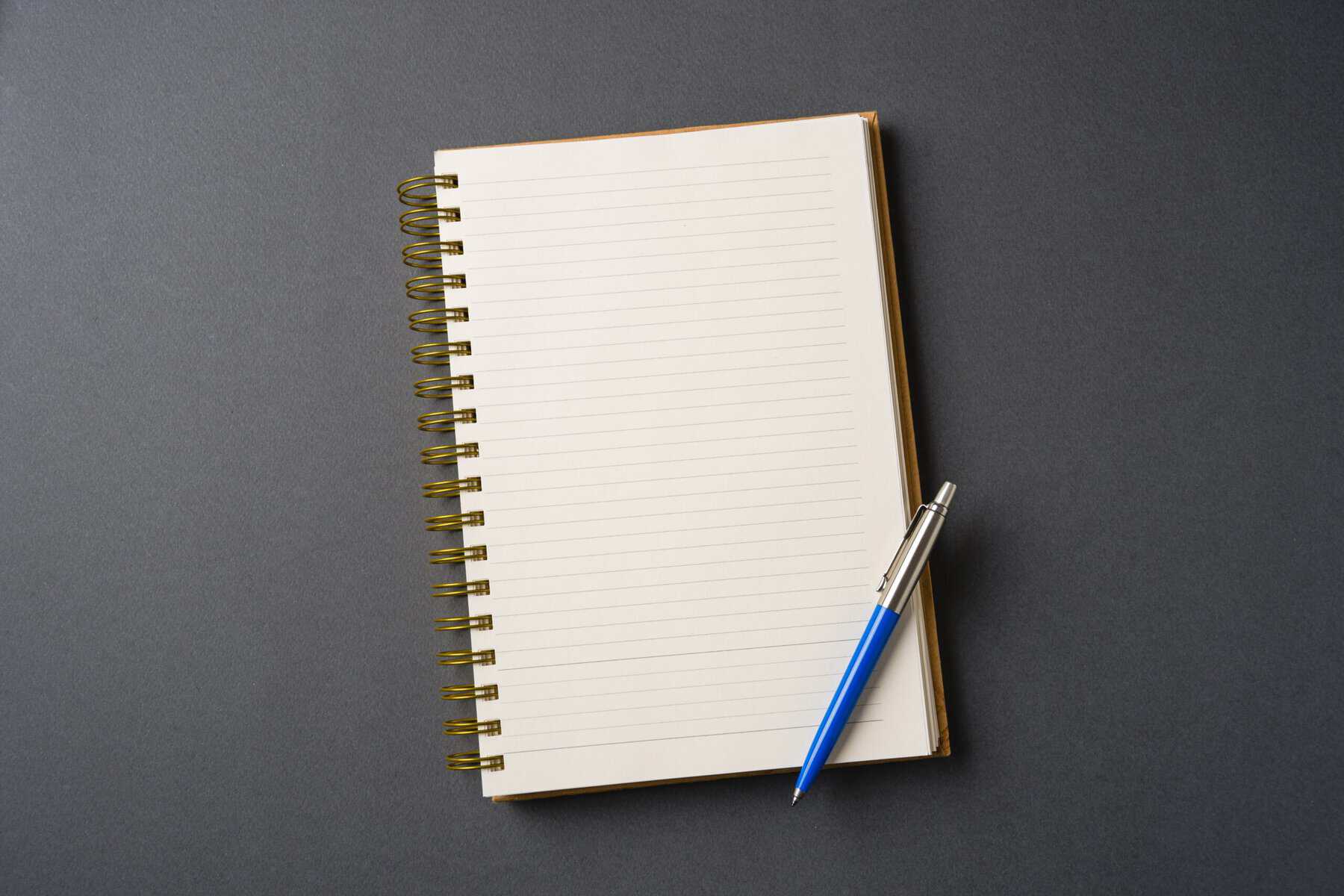 A notebook and pen.