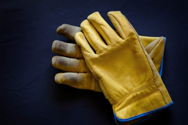 A pair of sturdy work gloves.