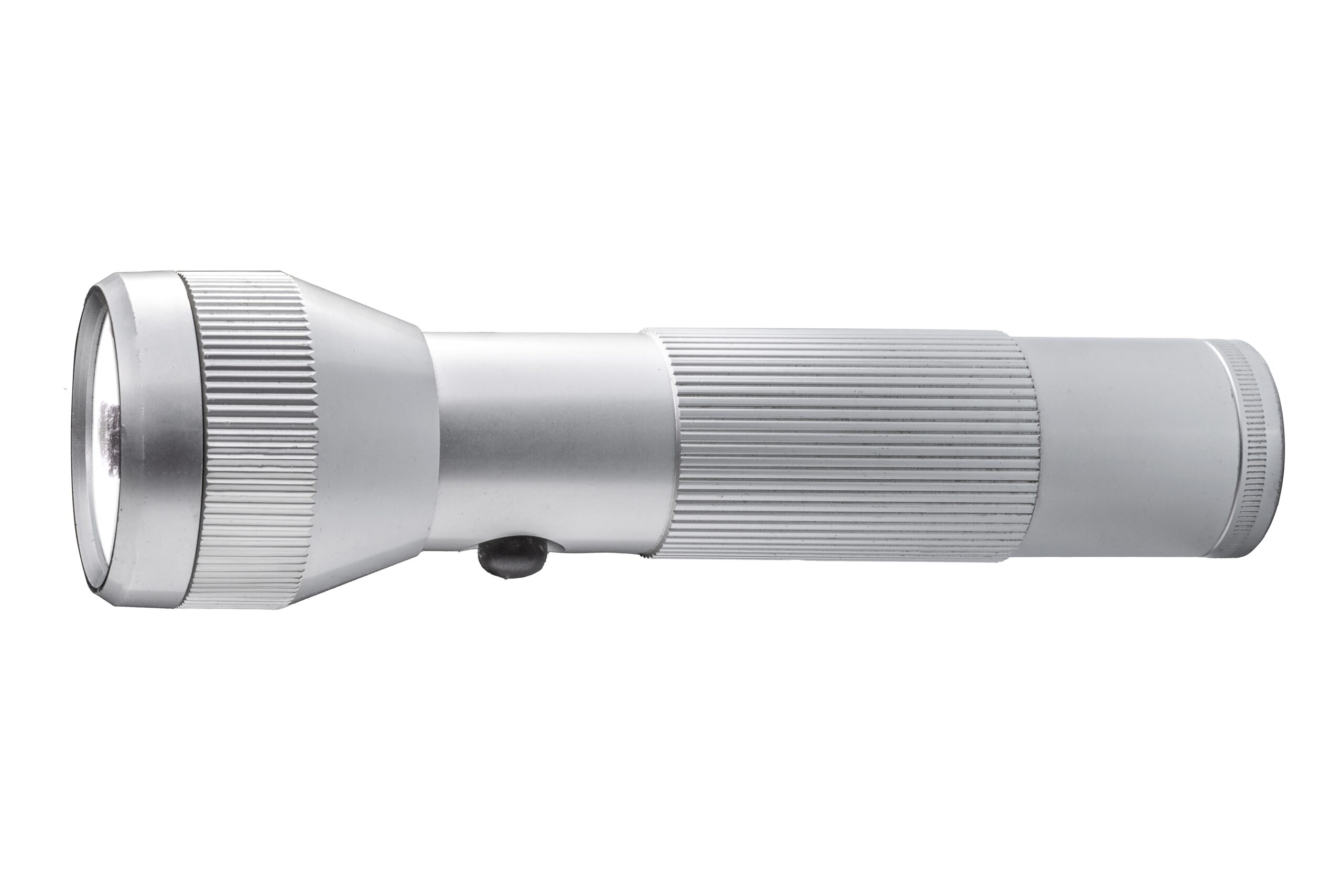 An aluminum flashlight.