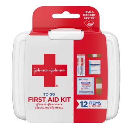 Travel-sized first aid kit.
