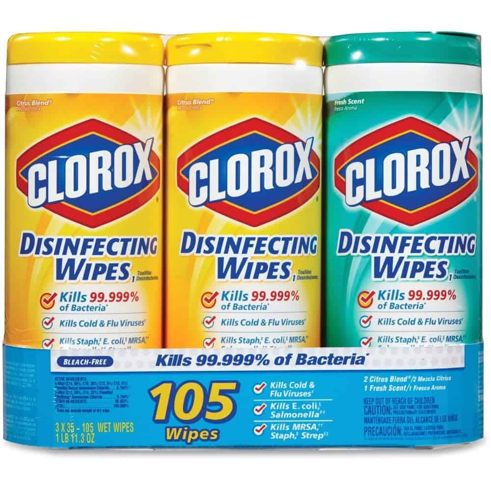 Clorox bleach wipes. 