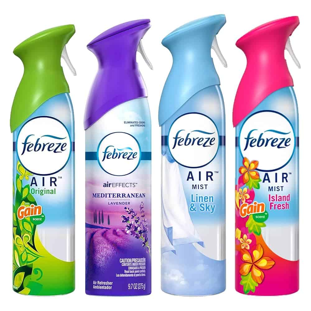 Cans of air freshener. 