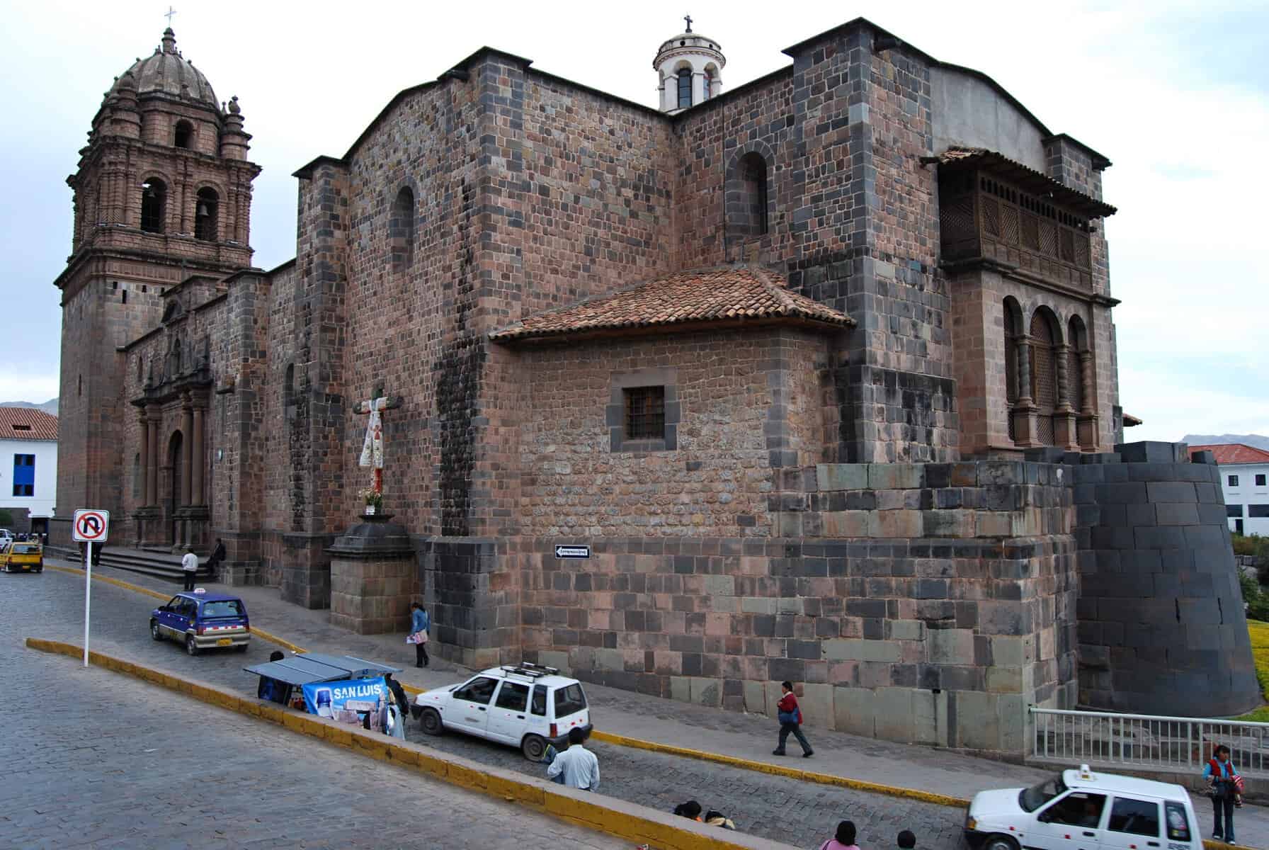 Facade of the Church and Convent of Santo Domingo in Cusco, built on the base of the Coricancha.