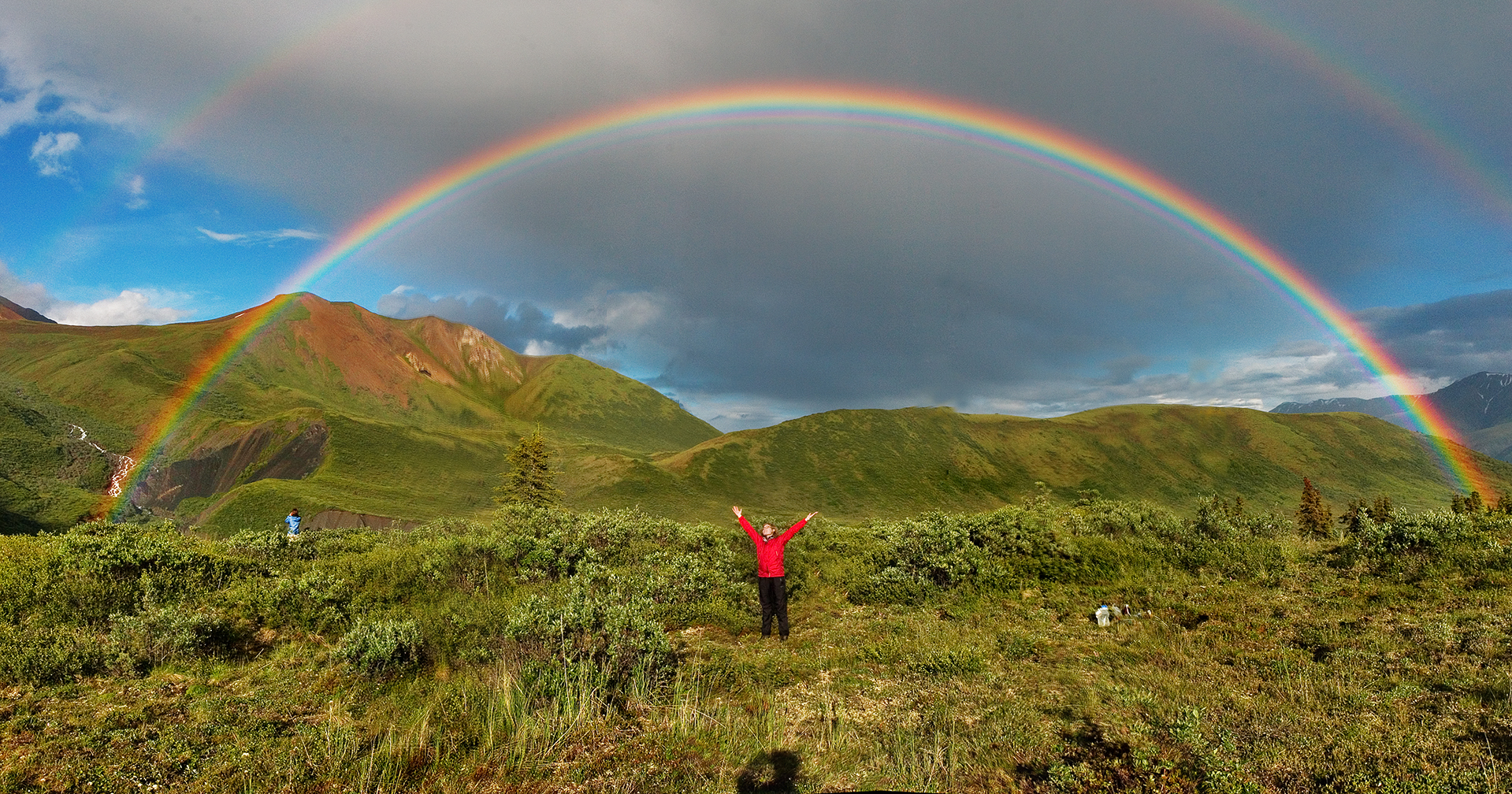 A beautiful double rainbow.