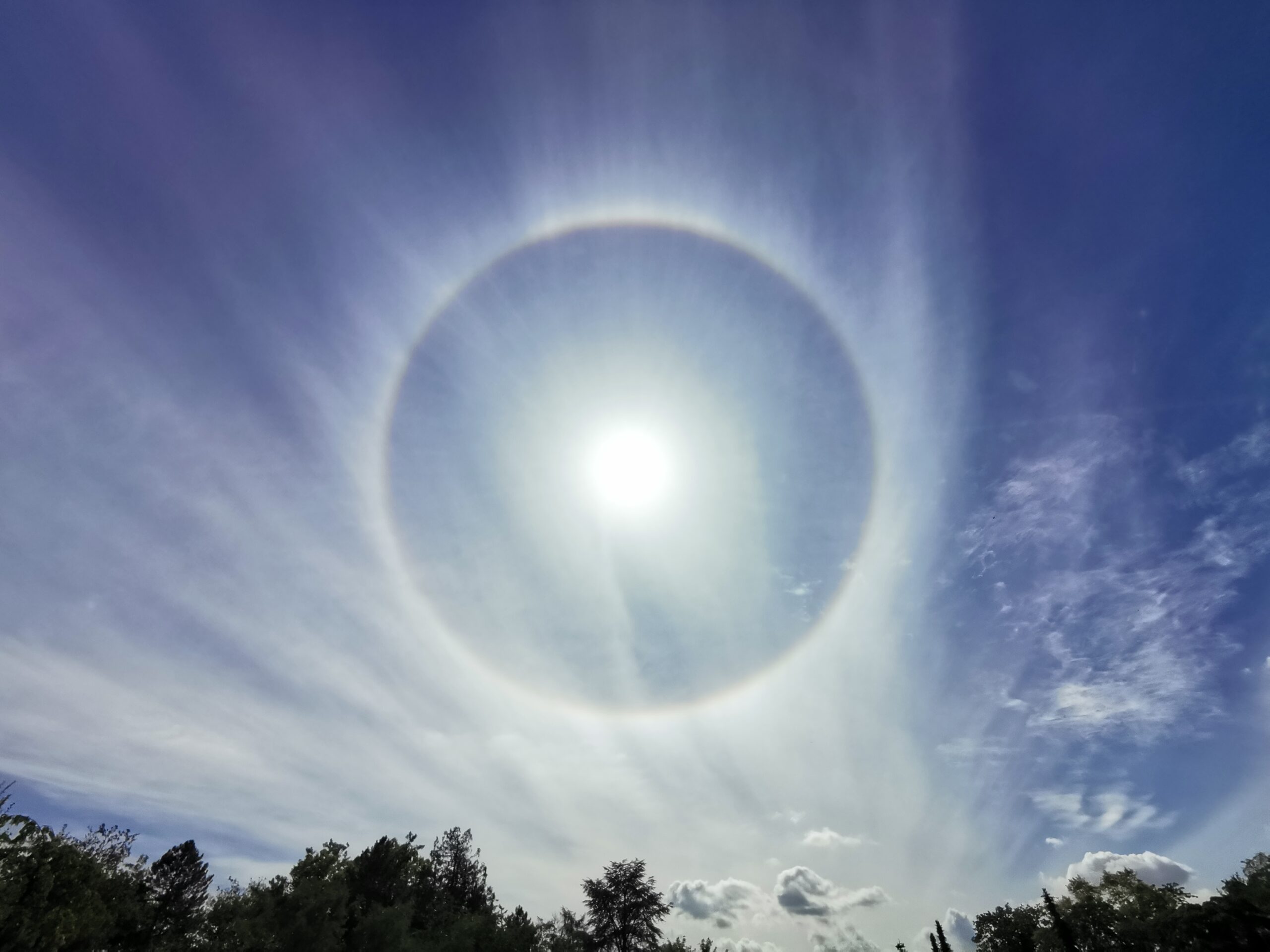A halo around the sun.