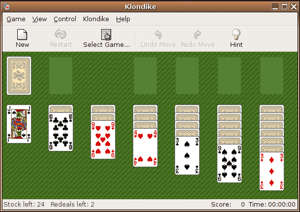 Klondike solitare card game on the computer. 