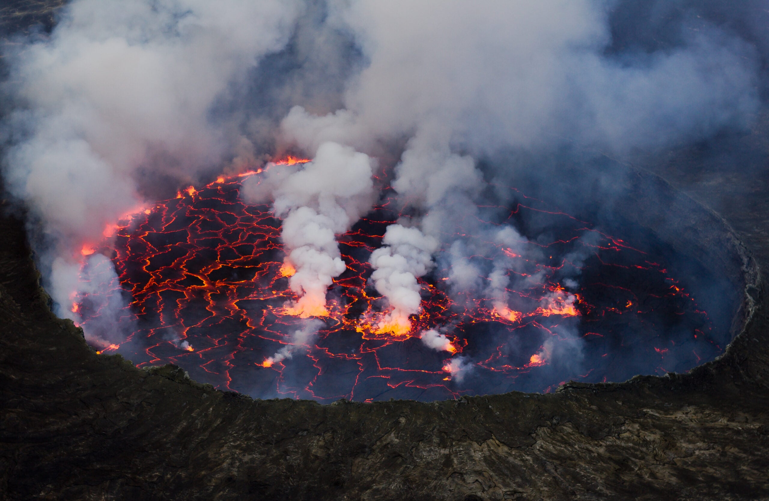 Mount Nyiragongo volcano.