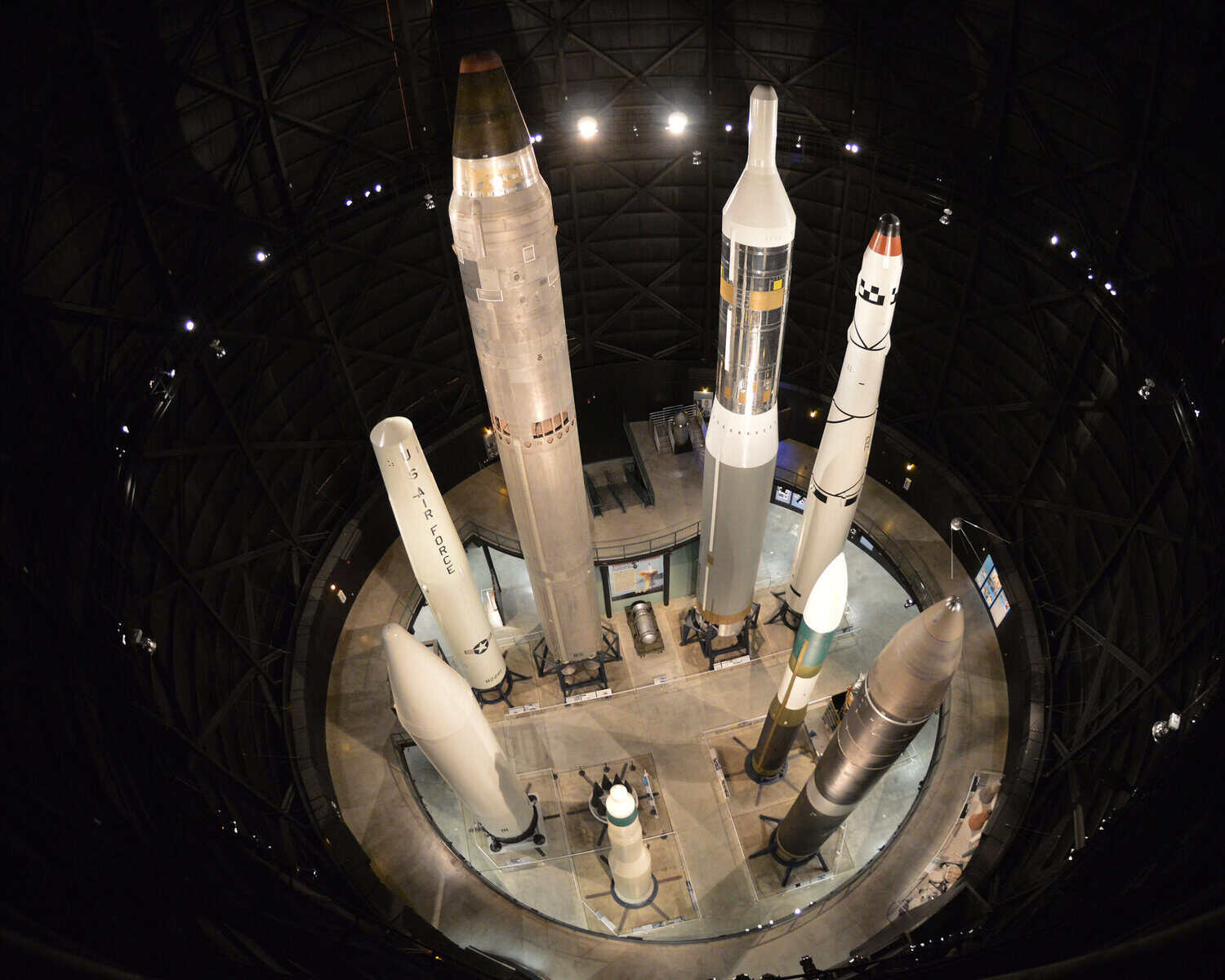Nuclear weapons in a gallery.