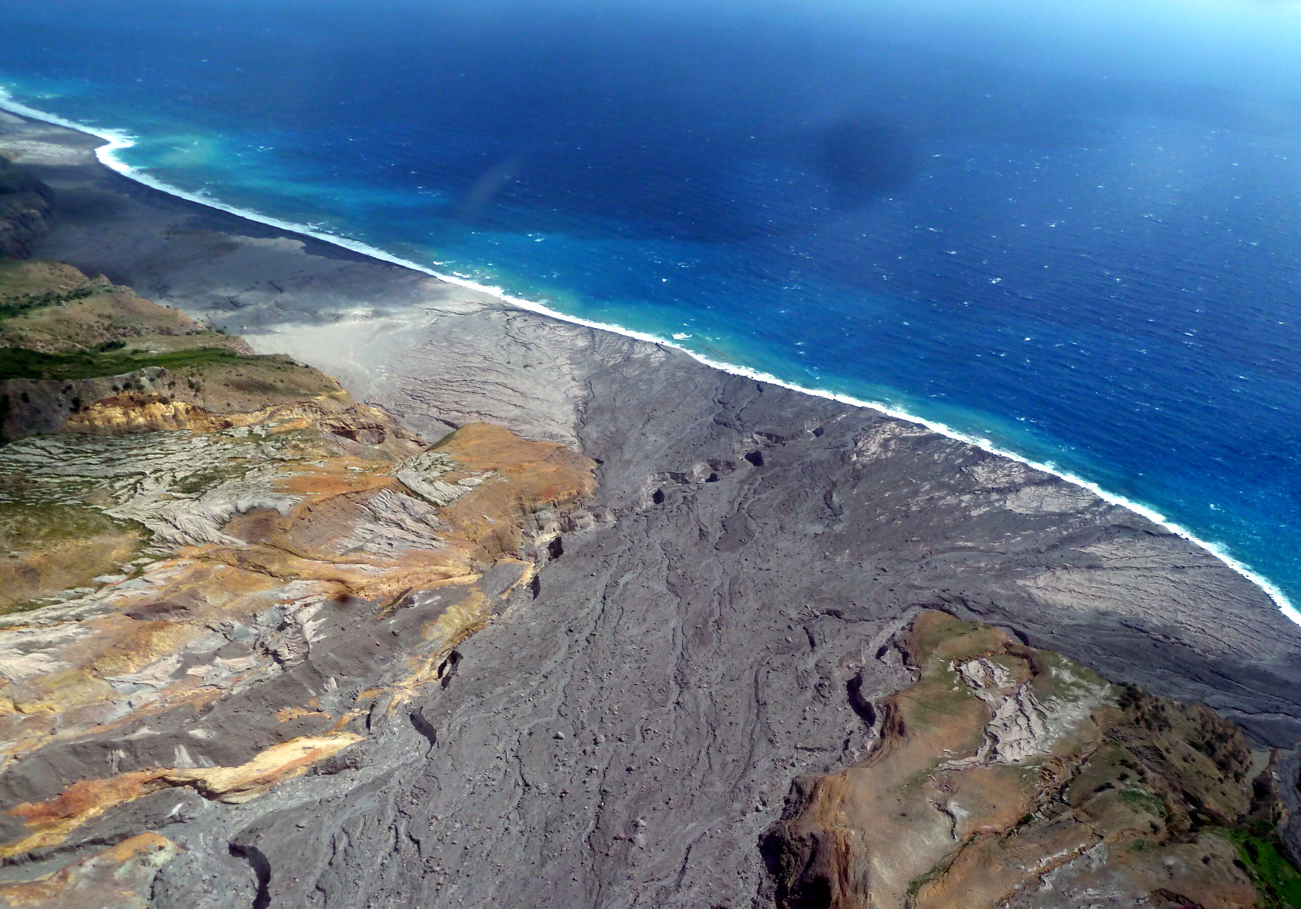 Soufrière Hills, Montserrat volcano flows.
