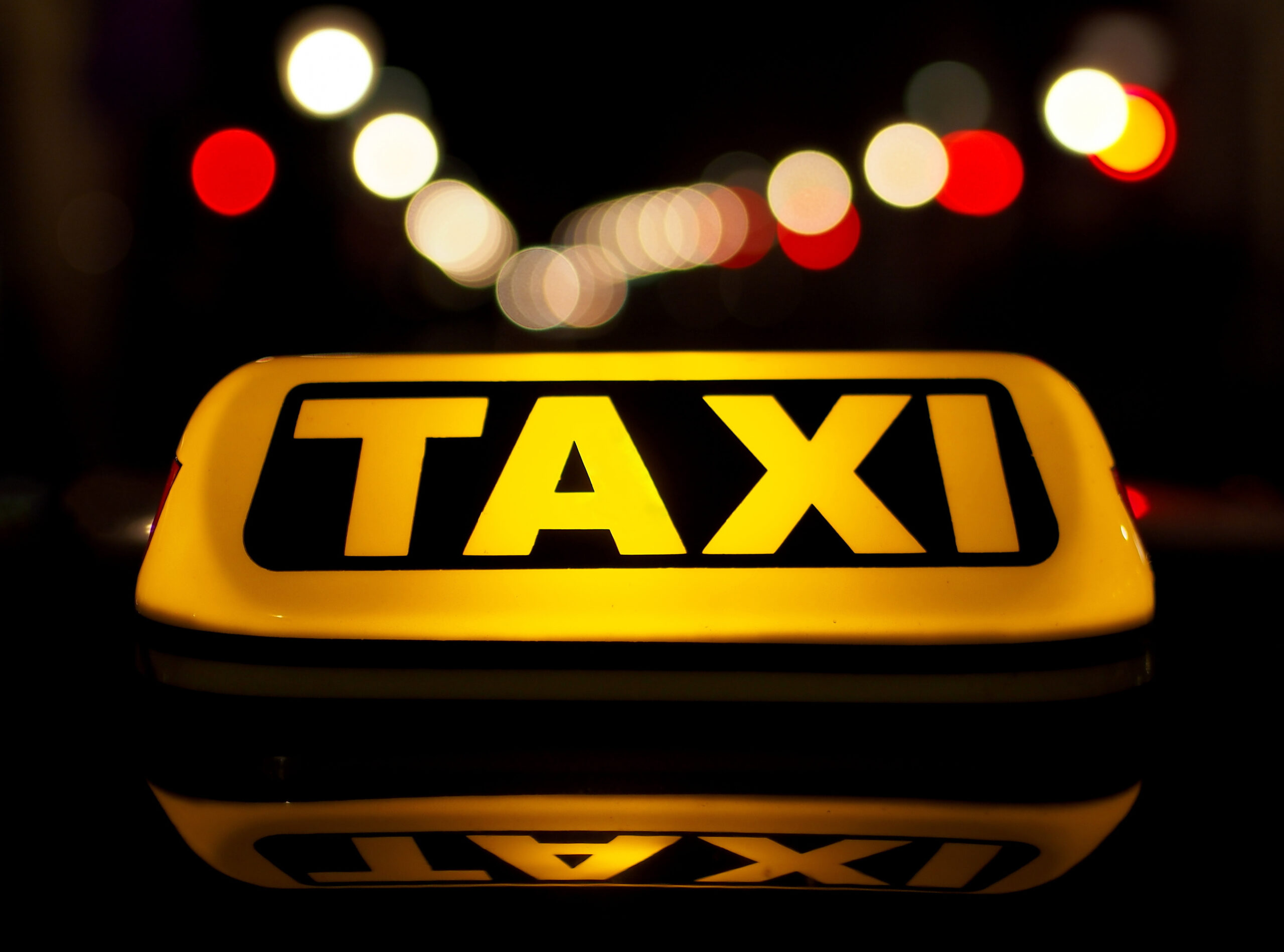 A taxi cab's light.