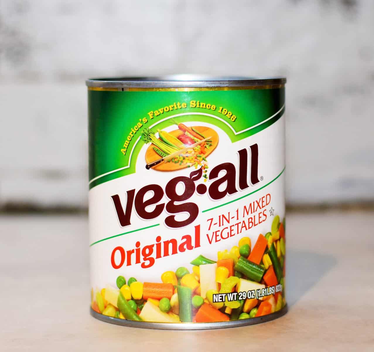 A can pf vegetables. 