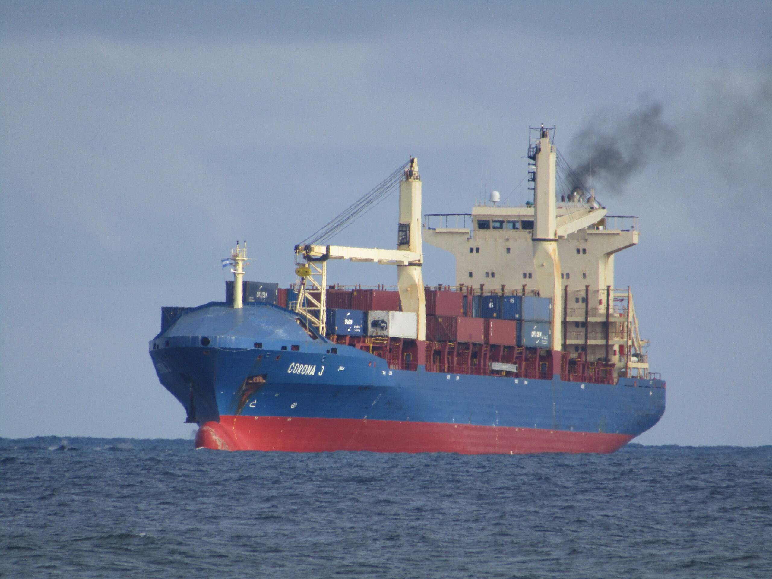 A cargo ship.