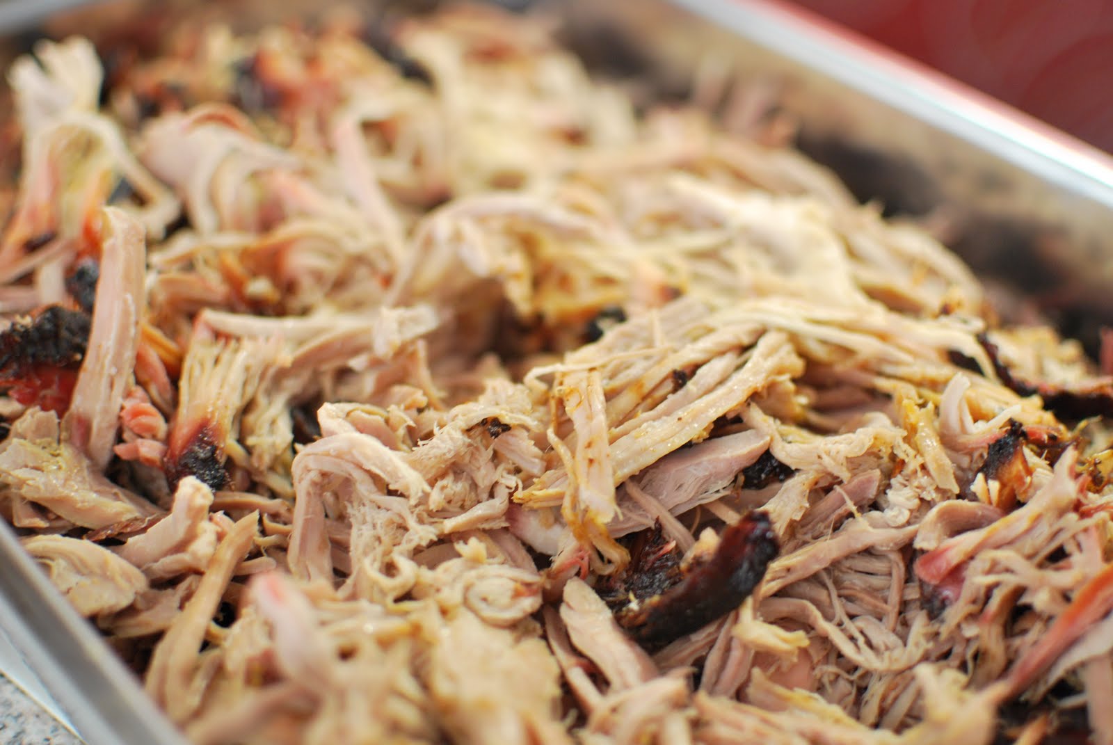 Pulled pork on the BBQ.