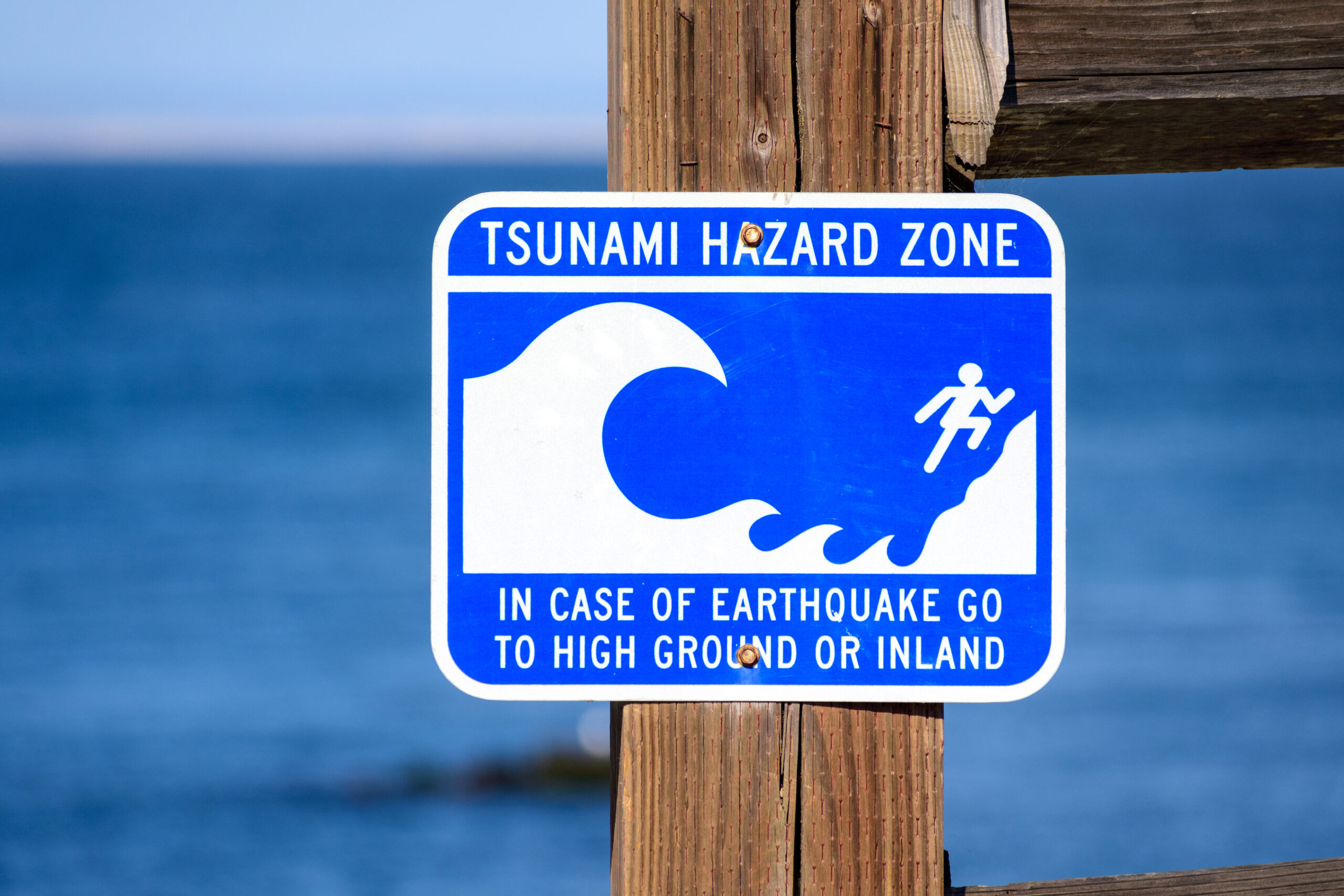 A tsunami warning sign.