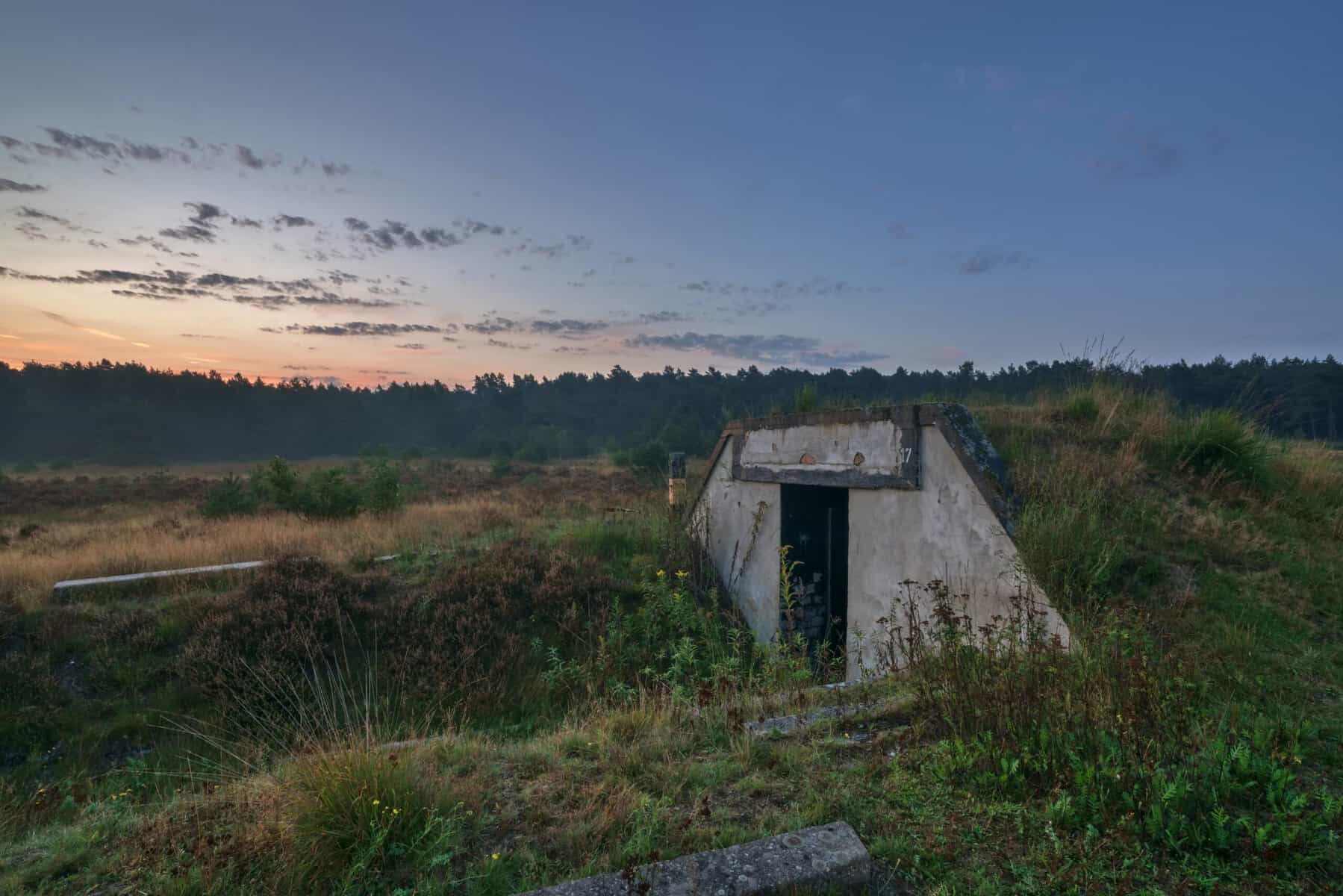 An abandoned military bunker. 