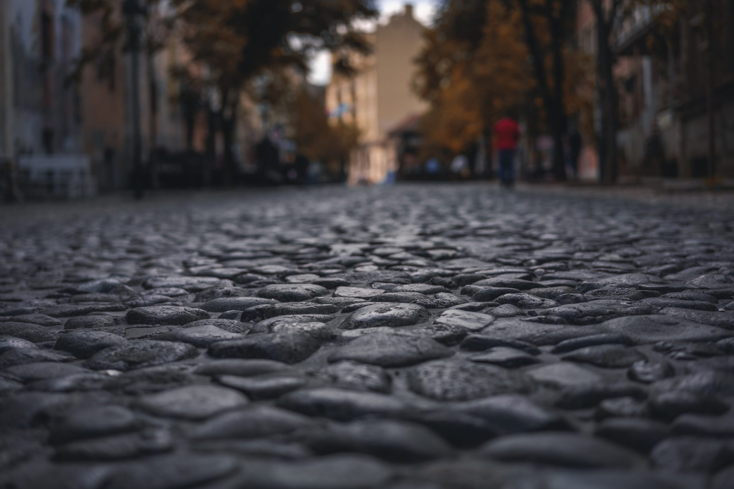 Cobblestone streets in Europe. 