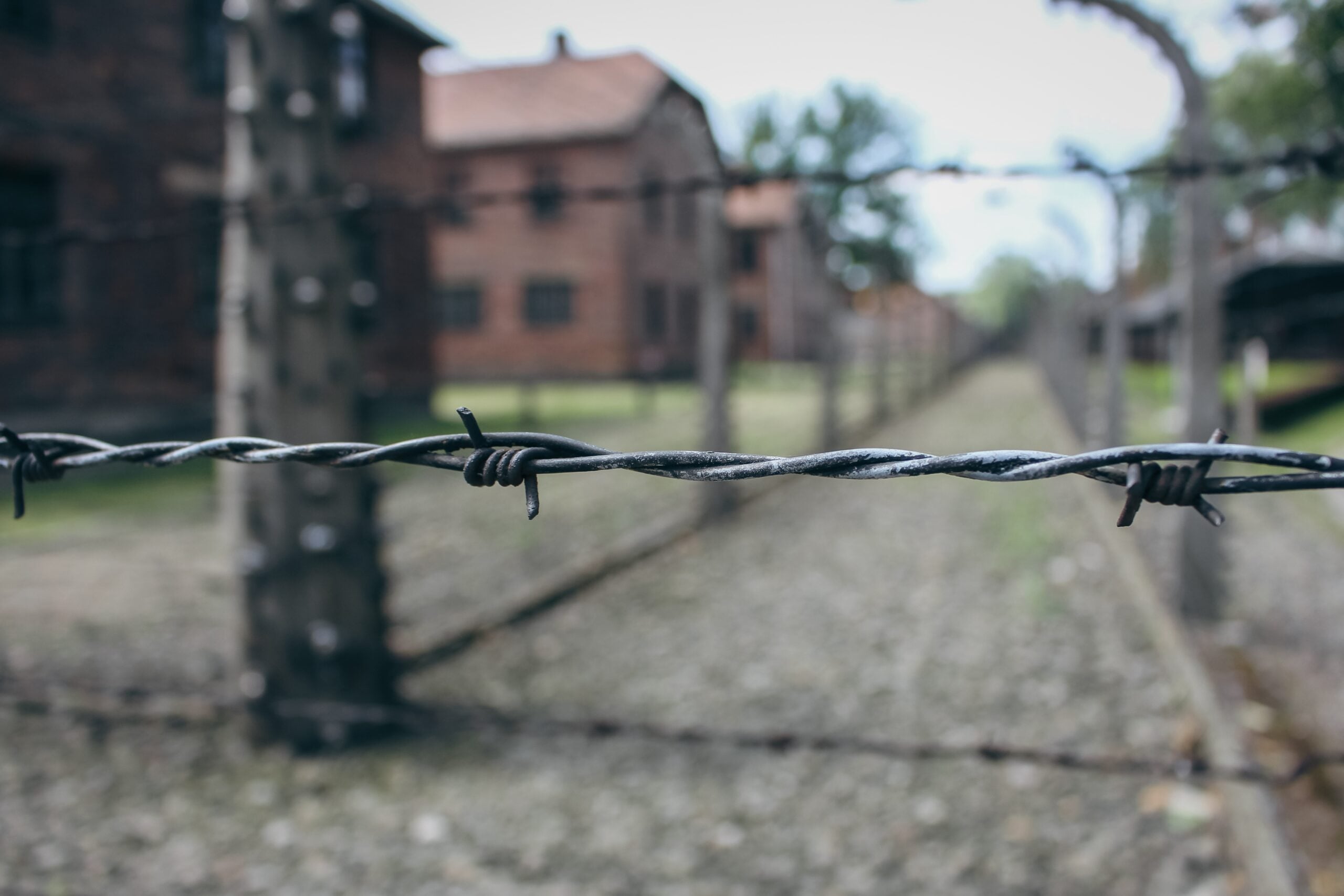 Concentration camp in Auschwitz remembering the Holocaust.