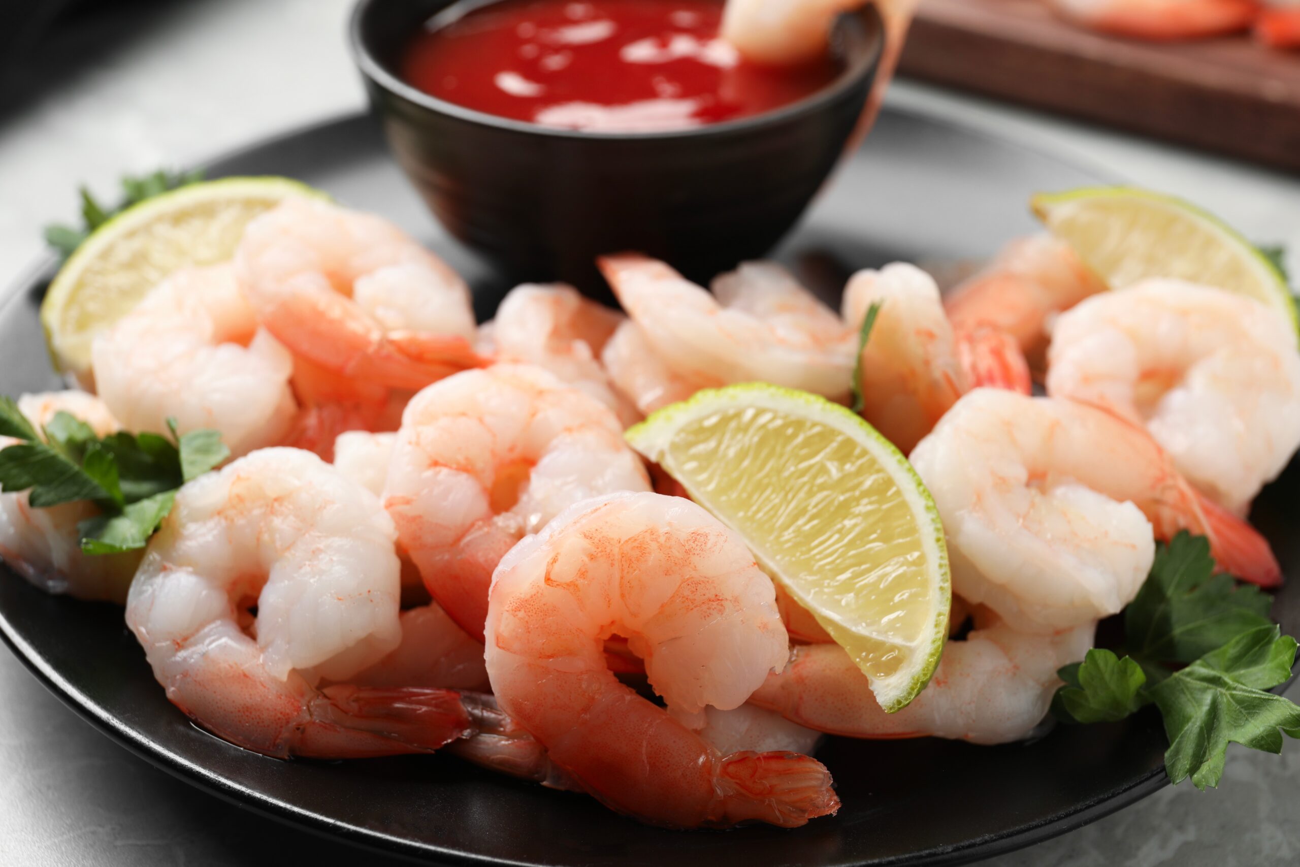 Shrimp cocktail appetizer.