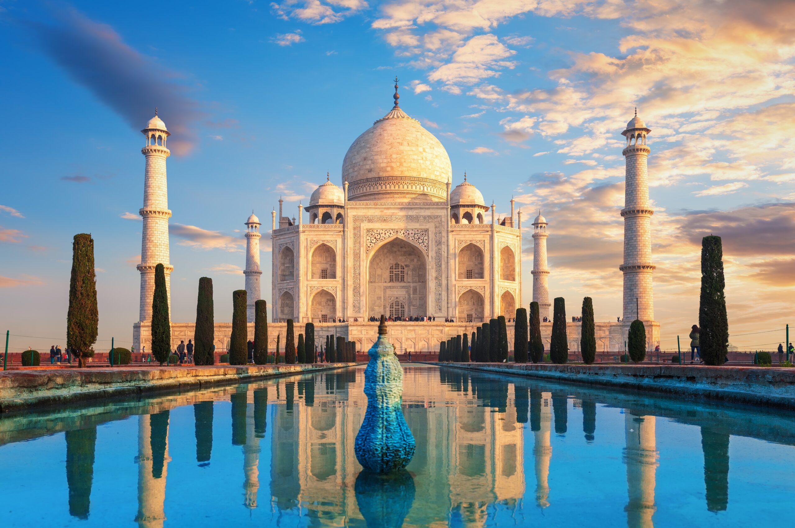 The Taj Mahal in India.