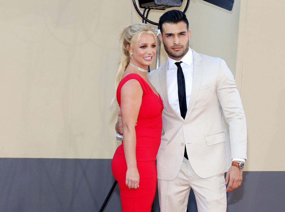 Britney Spears and her former husband Sam on the red carpet.