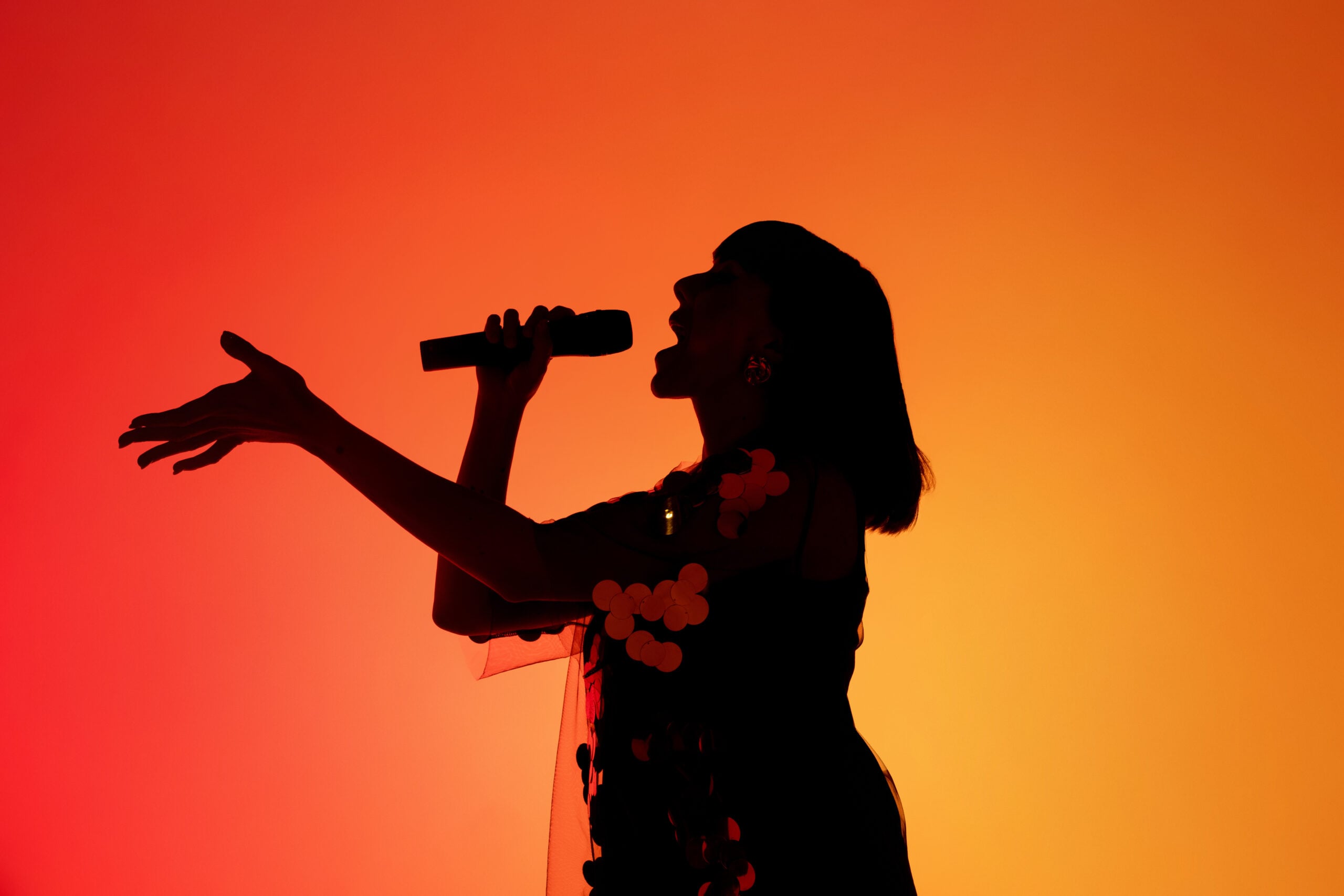A singer on stage.