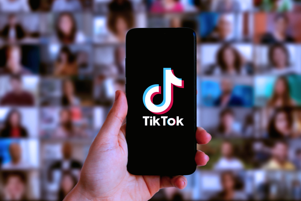 TikTok logo on phone