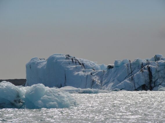 A large glacier. The Arctic Ocean.