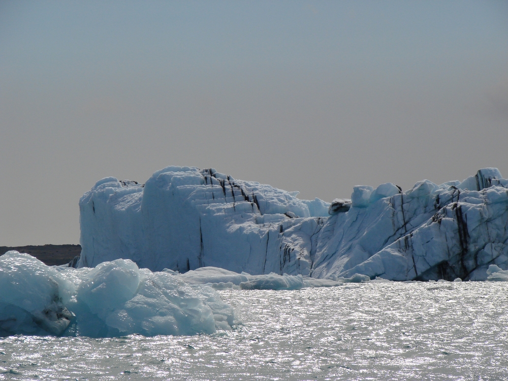A large glacier. The Arctic Ocean.