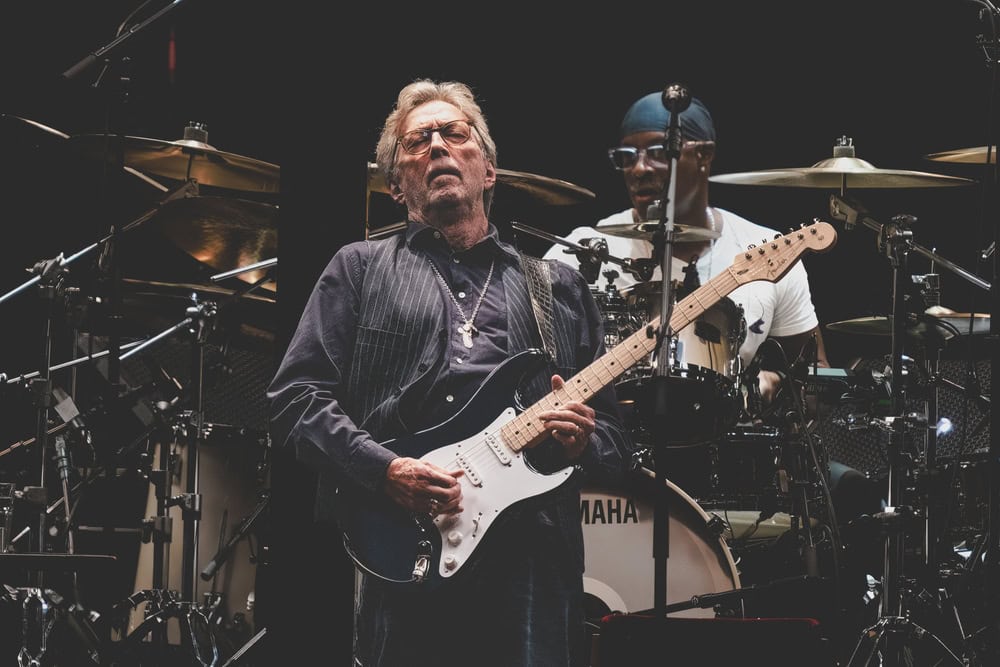 Eric Clapton performing on stage