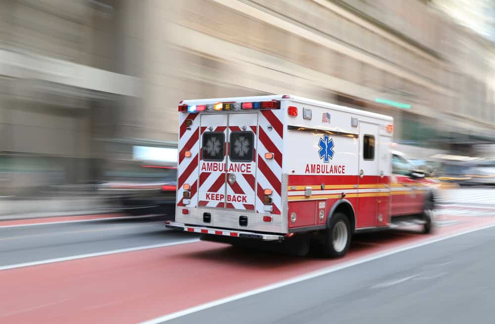 Ambulance rushing to emergency.