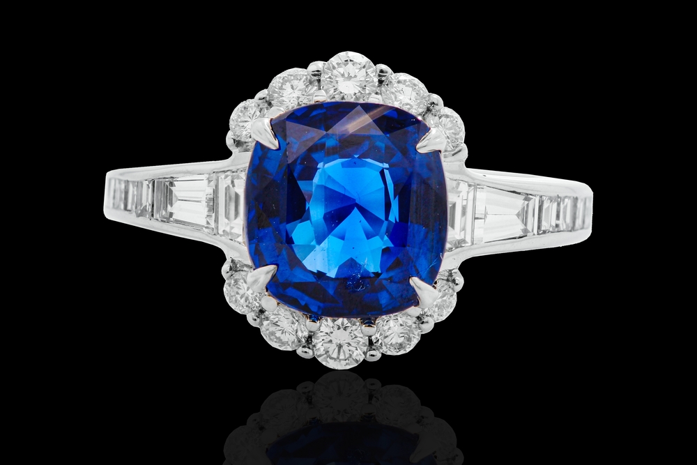 Saphire and diamond engagement ring.