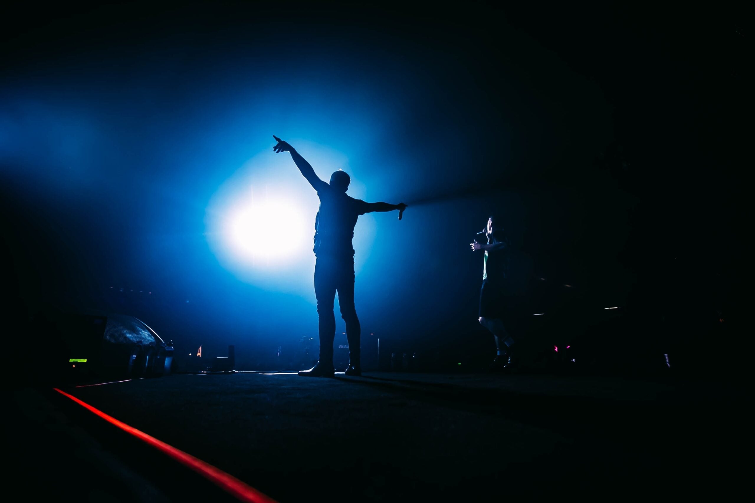 A male singer on stage.