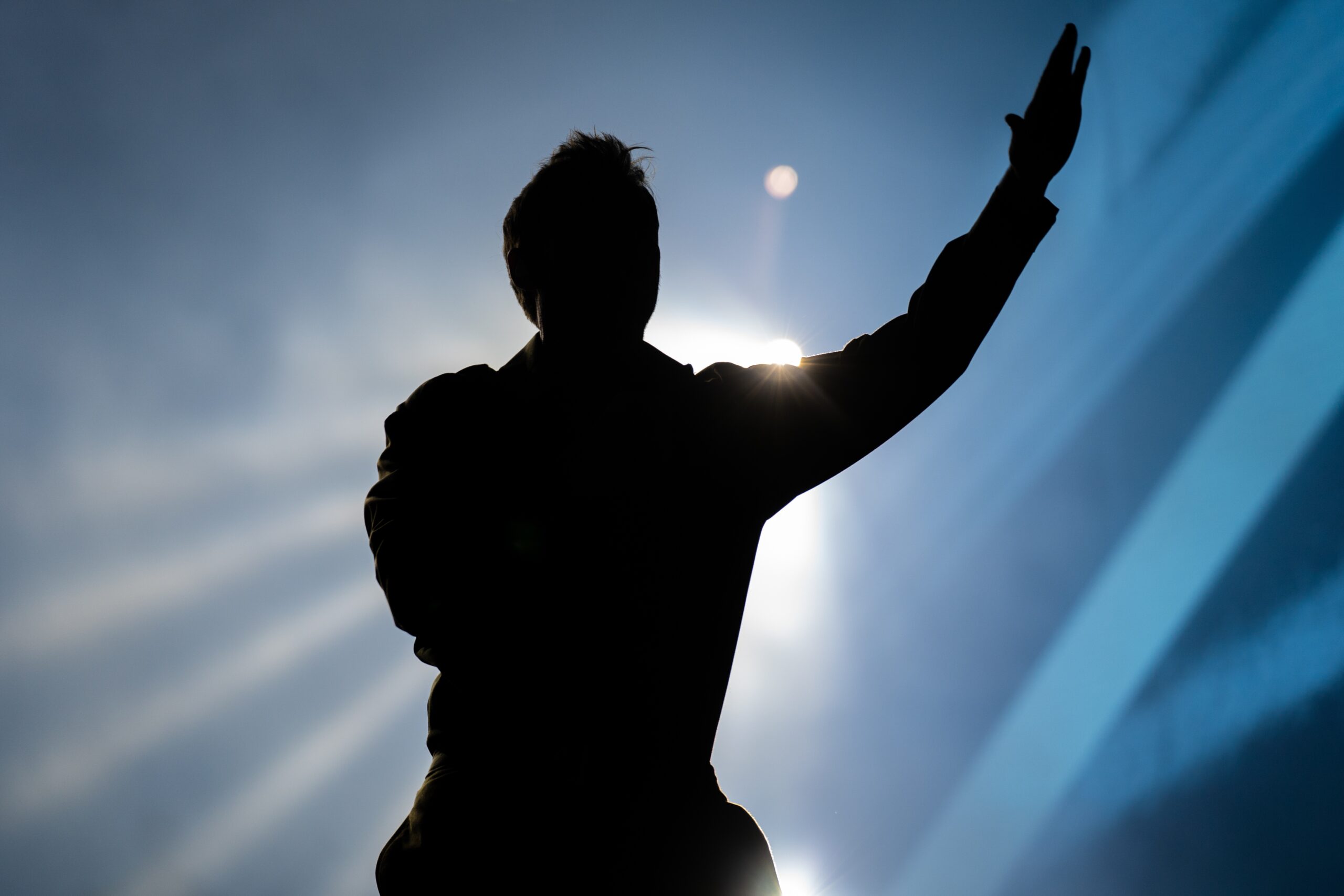 A male singer on stage.