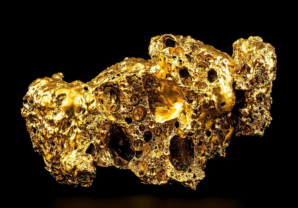 Pure gold from a mine.