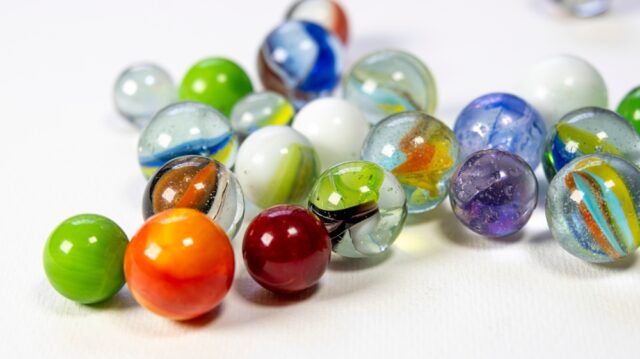 collection of glass ball marbles.