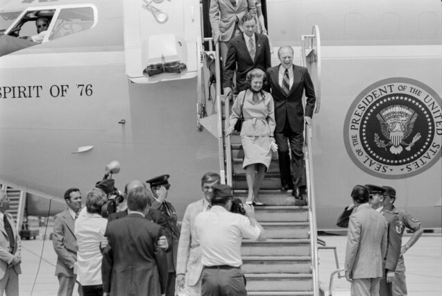 President was at Fort Chaffee to welcome newly-arrived South Vietnamese refugees.