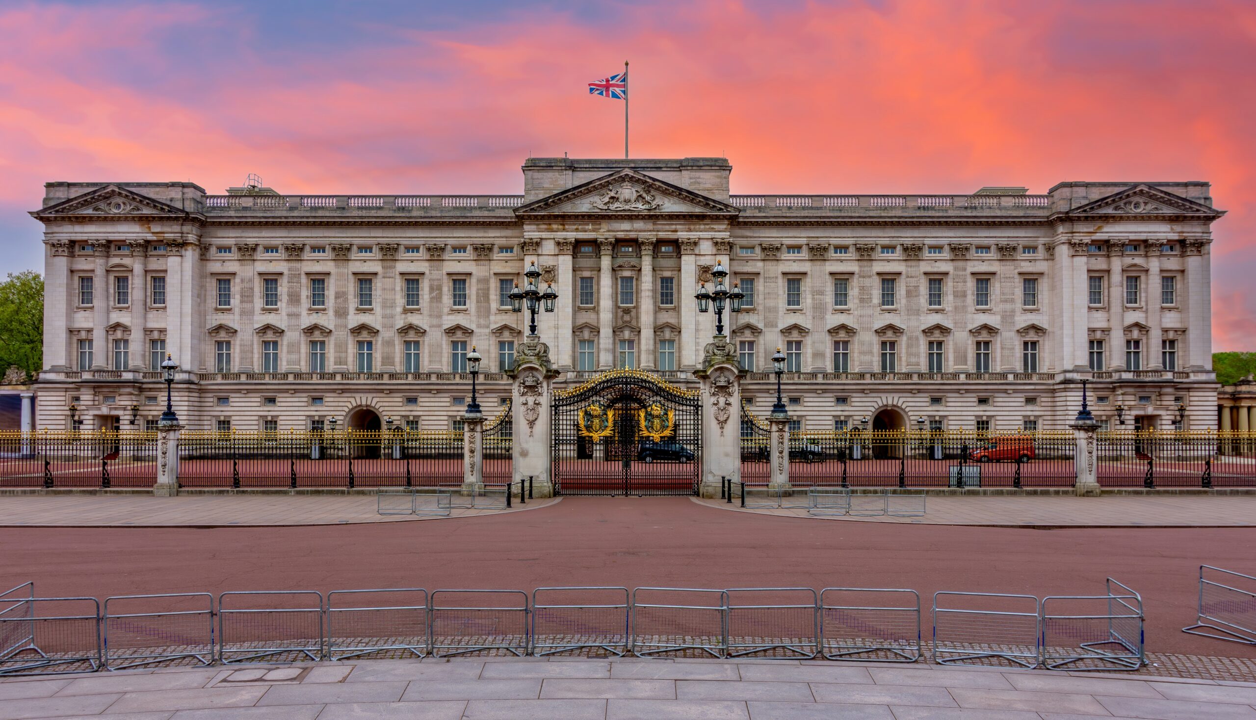 Royal Buckingham palace at sunset, London, United Kingdom.