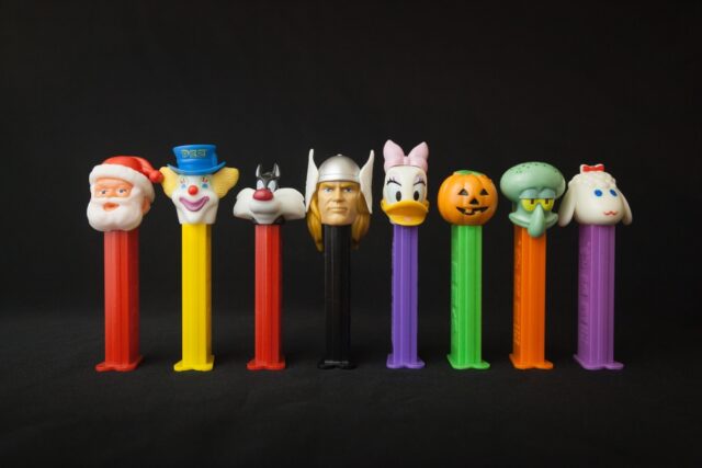 variety of Pez dispensers.