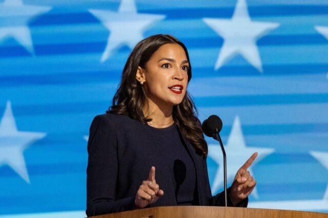 New York Representative Alexandria Ocasio-Cortez at the Democratic National Convention.
