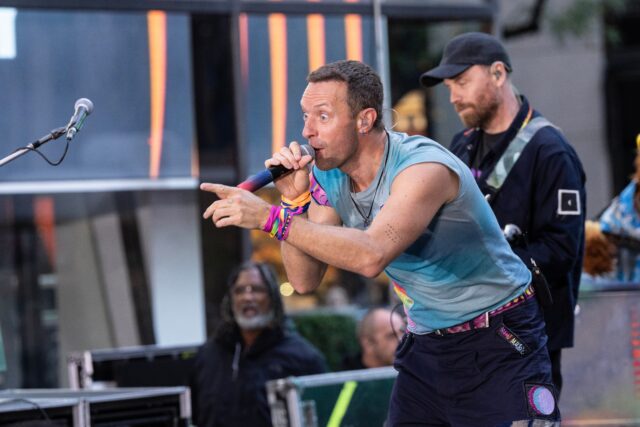 Chris Martin performing with Coldplay.