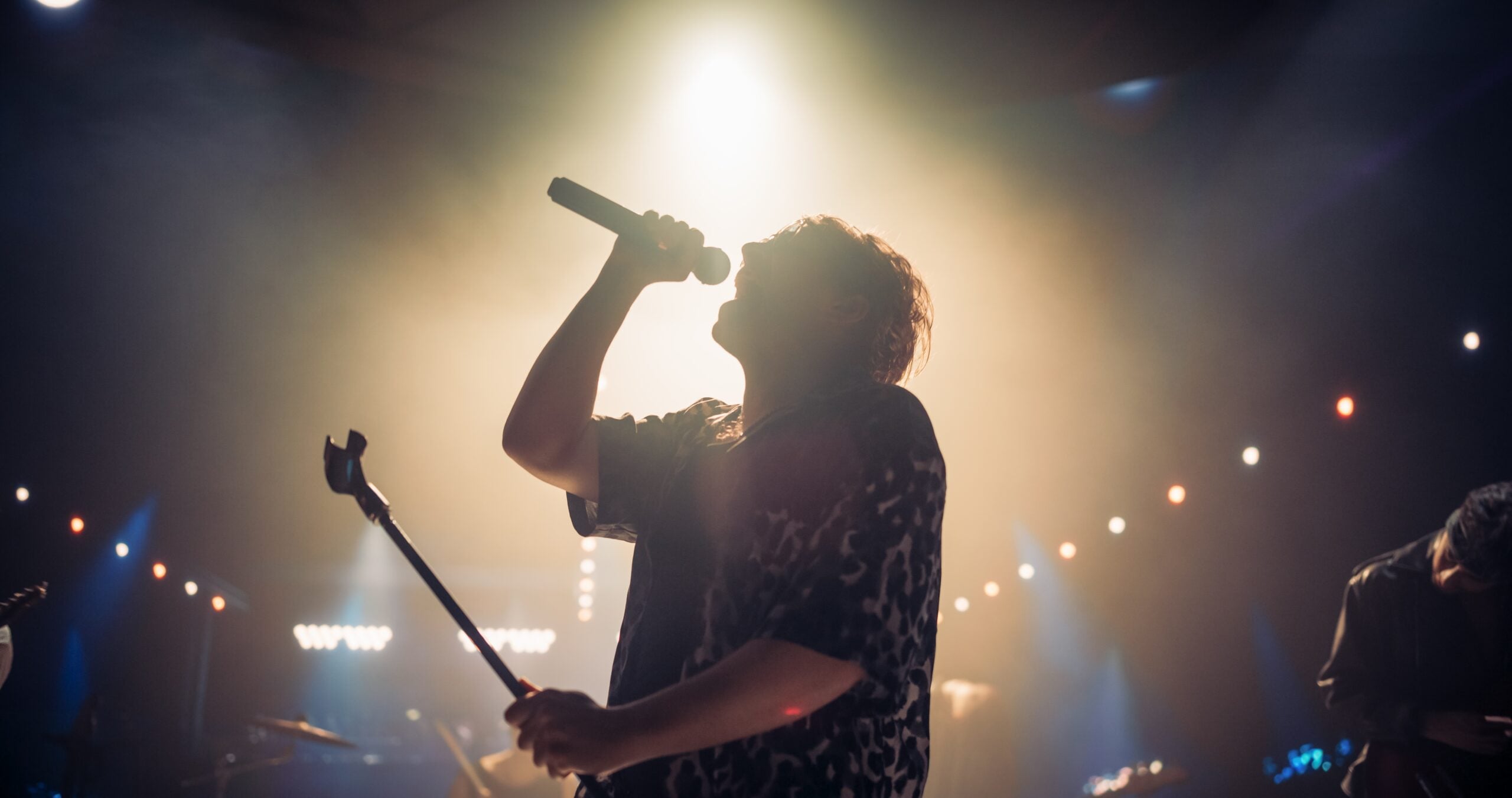 A singer on stage.