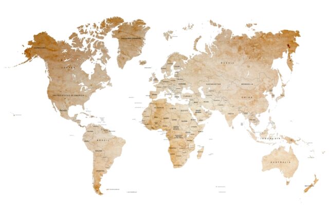 World map.