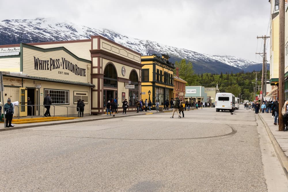 An old West town from the Gold Rush era.