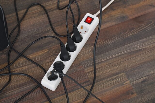 Plugged in power cords.