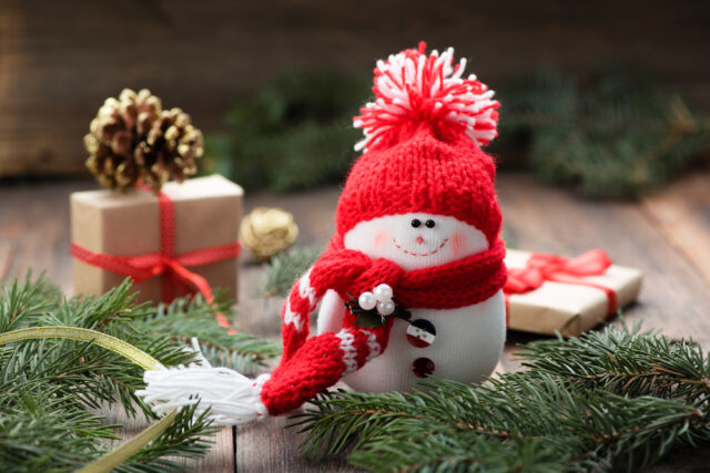 Christmas snowman table decoration.