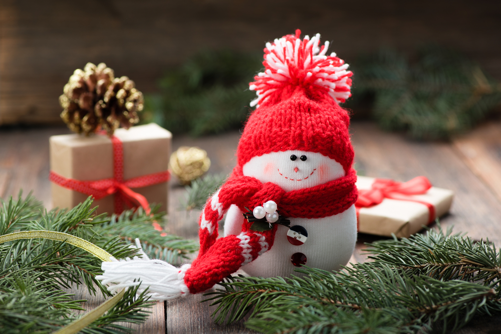 Christmas snowman table decoration.