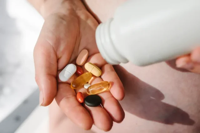 bottle of supplements.