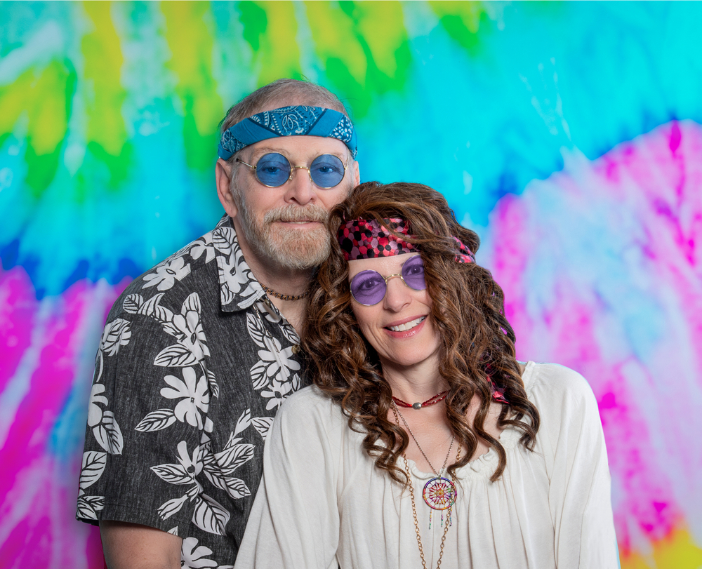 Middle aged hippie couple